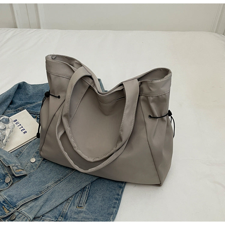 Spacious Oxford Cloth Commuter Tote Bag - Everyday Style