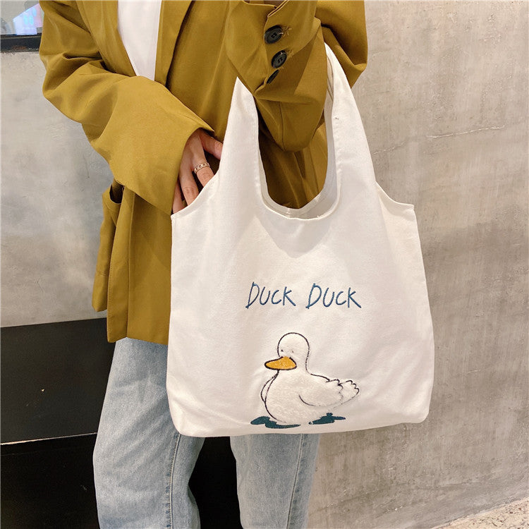 Charming Duck Canvas Tote Bag for Everyday Style