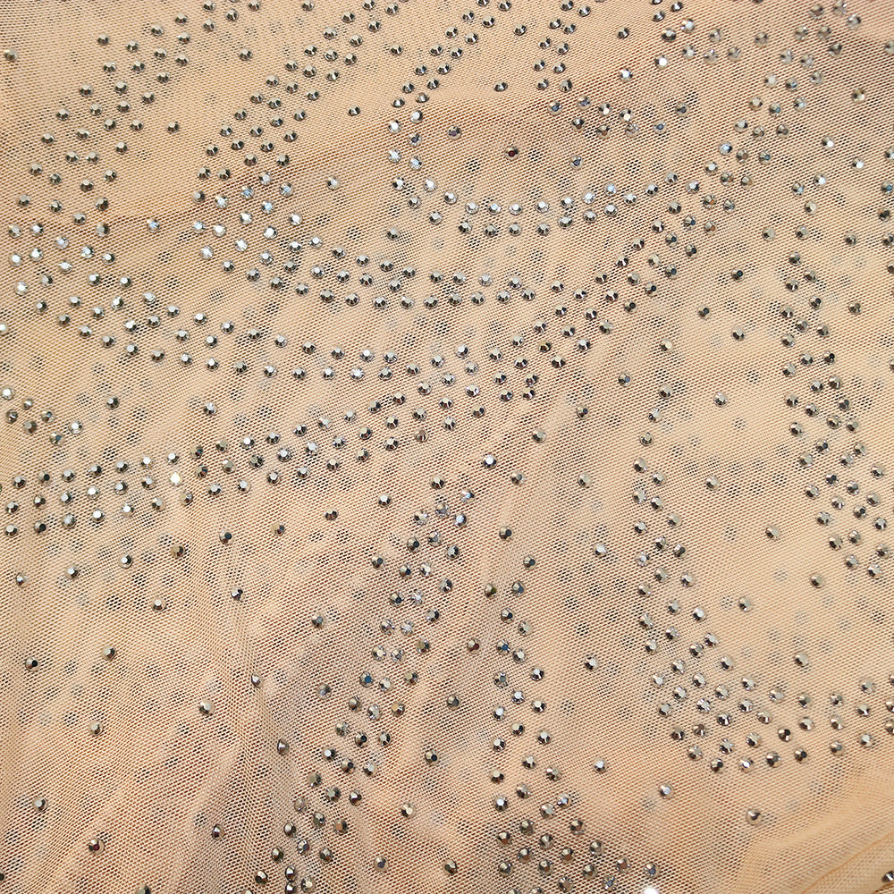 Sparkling Mesh Rhinestone Sleeveless Jumpsuit - Ariana Vogue