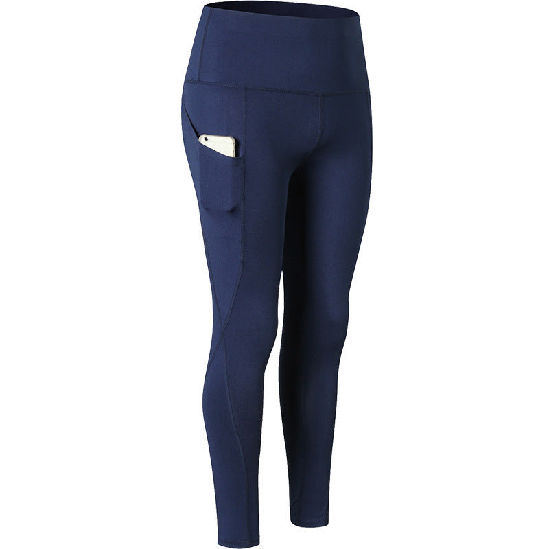 High Waist Running Leggings with Side Pockets for Enhanced Performance