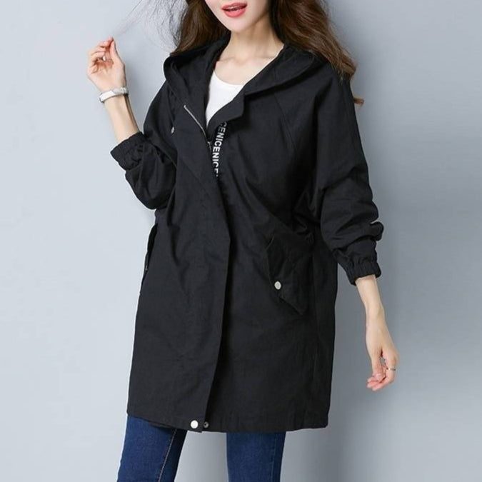 City Chic Hooded Anorak Trench Coat
