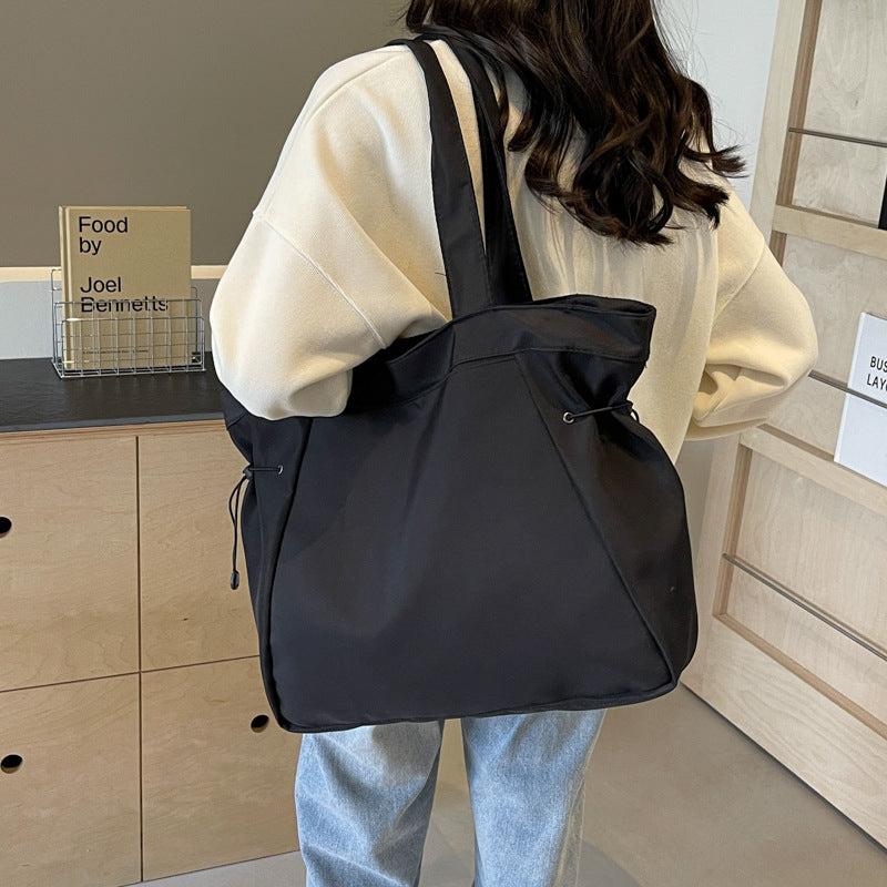 Spacious Oxford Cloth Commuter Tote Bag - Everyday Style