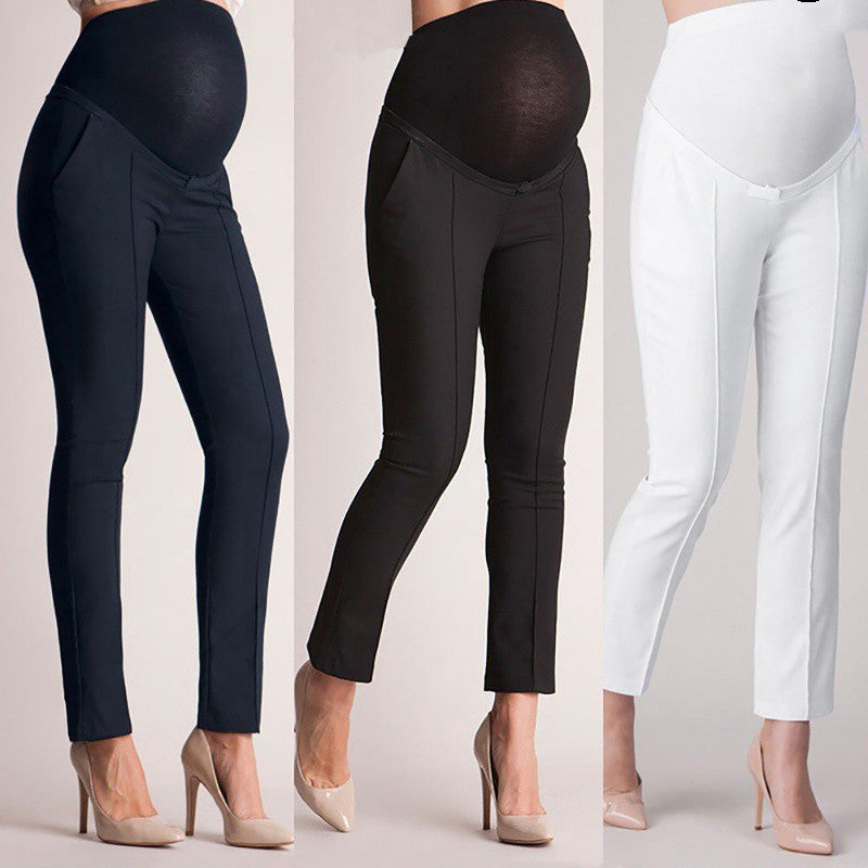 Comfortable Maternity Skinny Work Trousers - Elastic Fit
