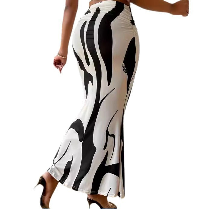 Women's Printed & Solid Midi Skirt - Bodycon Pencil Style