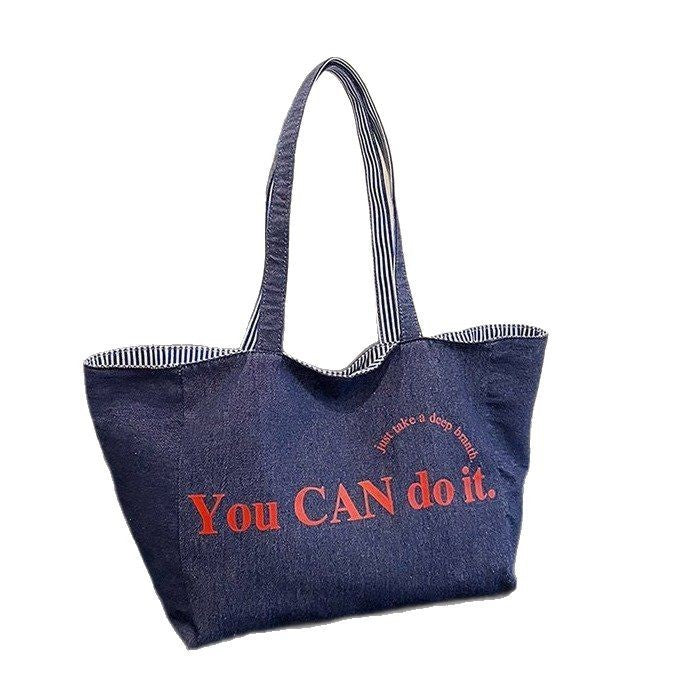 Stylish Striped Canvas Tote Bag - Large Capacity & Versatile Carry