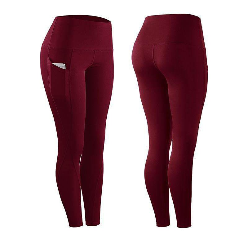 High Waist Side Pocket Stretch Sports Leggings for Active Women