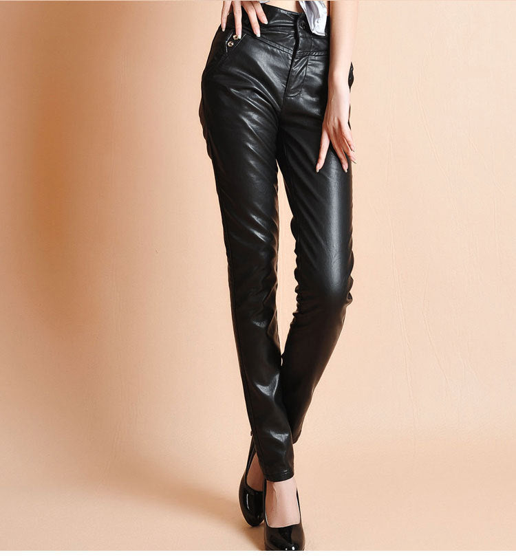 Sleek High Waist Faux Leather Leggings for a Chic Modern Look