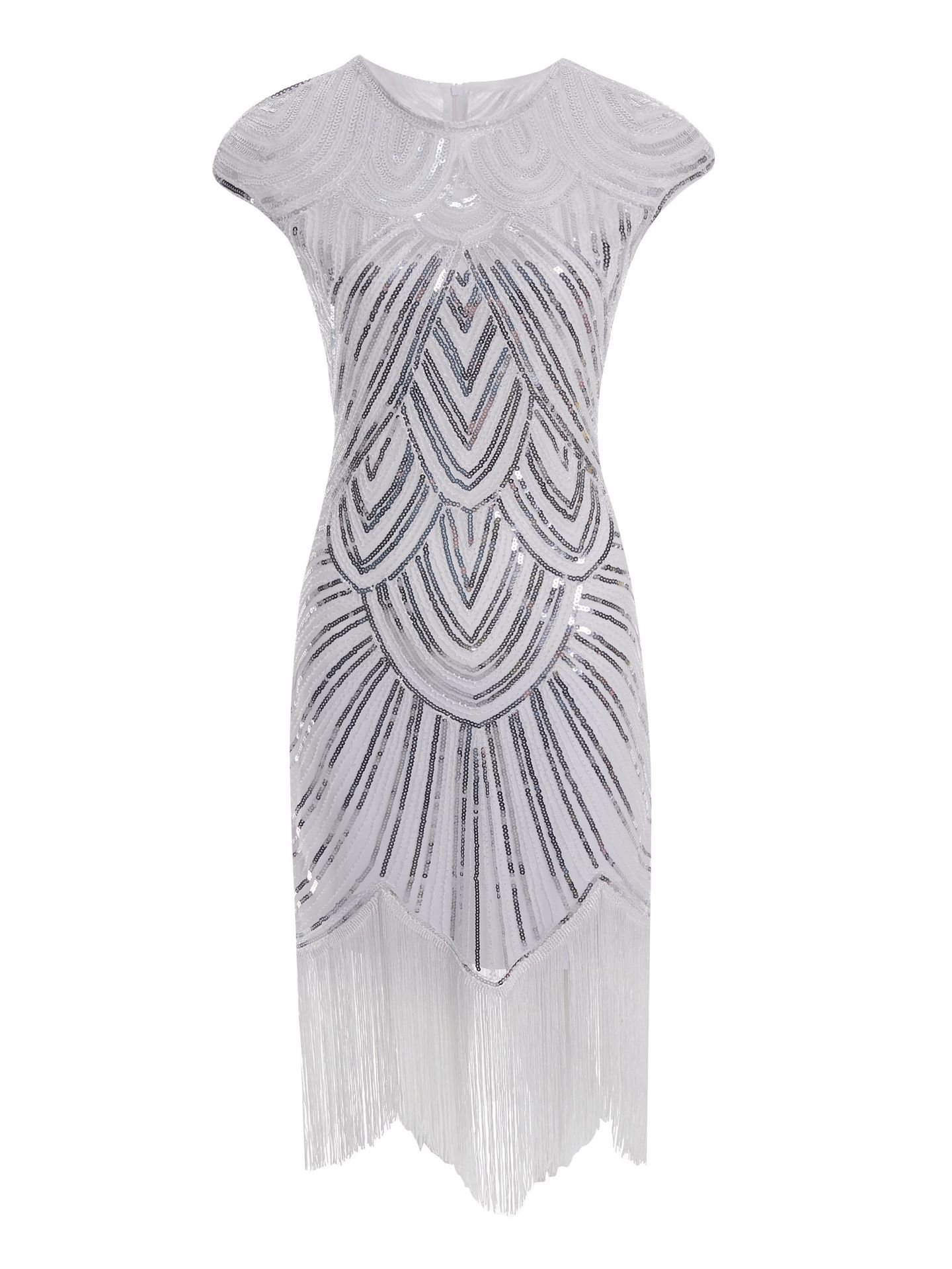 Elegant 1920s Flapper Sequin Fringe Dress - Gatsby Party Cocktail