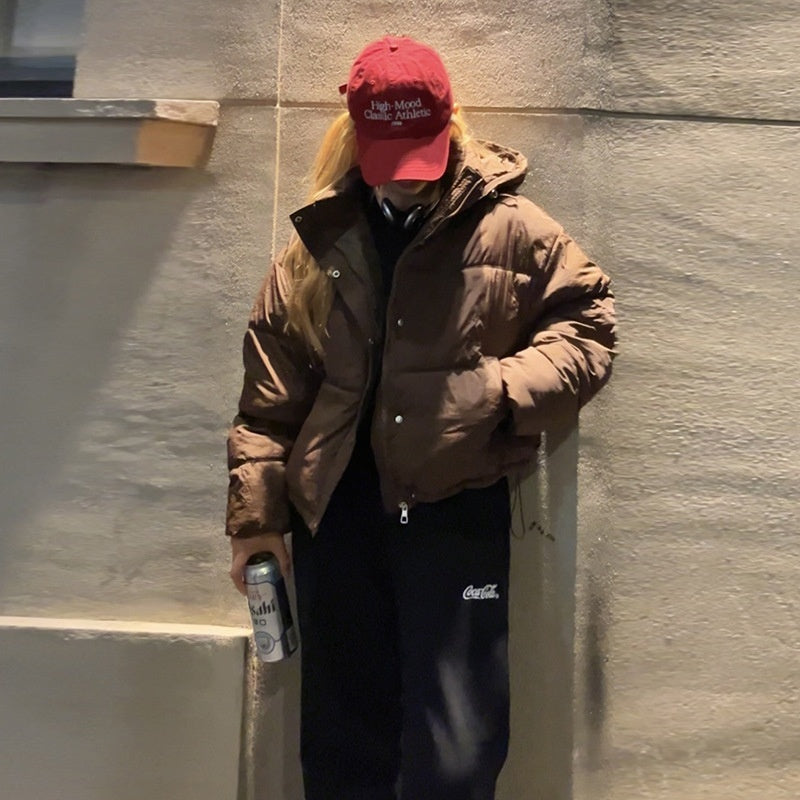 Cozy Oversized Short Hooded Puffer Jacket for Everyday Winter Comfort