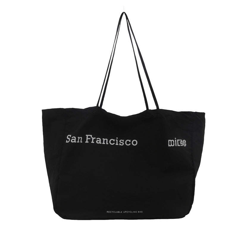 Fashion Letter Print Large Capacity Tote Bag for Daily Style