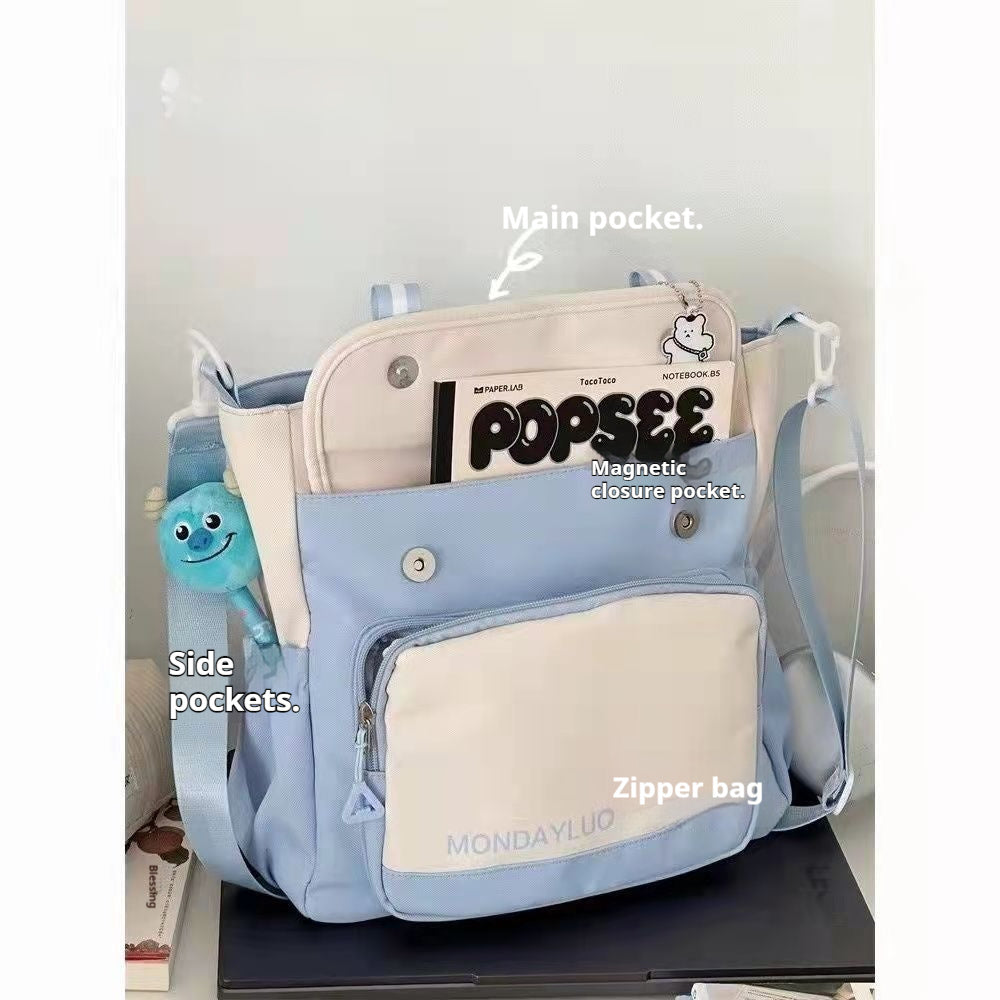 Versatile Oxford Commuter Tote & Crossbody Bag