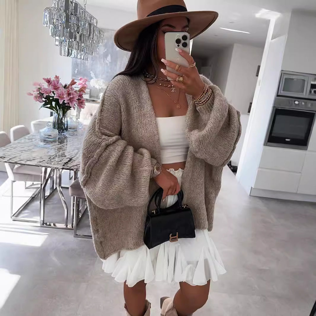 Cozy Loose Knit Open Front Cardigan Sweater for Effortless Layering