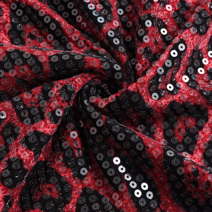 Stunning Leopard Print Sequin Maxi Fishtail Skirt