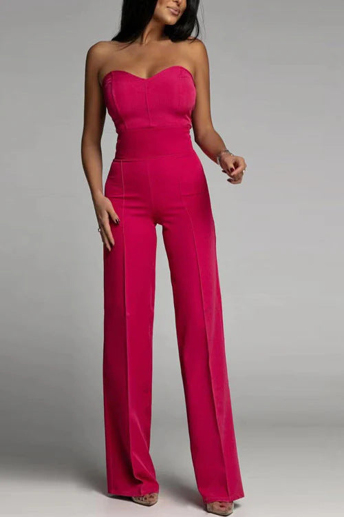 Elegant Strapless Wide Leg Jumpsuit for Women