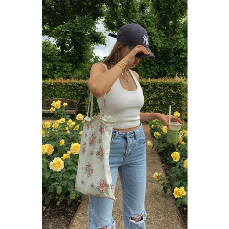 High Waist Ripped Wide Leg Light Wash Denim Jeans