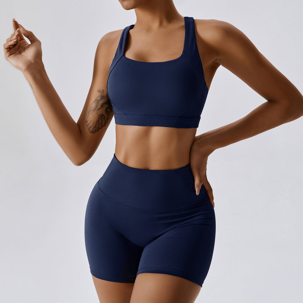 Comfortable Quick Dry Workout Bra and Shorts Set for Women