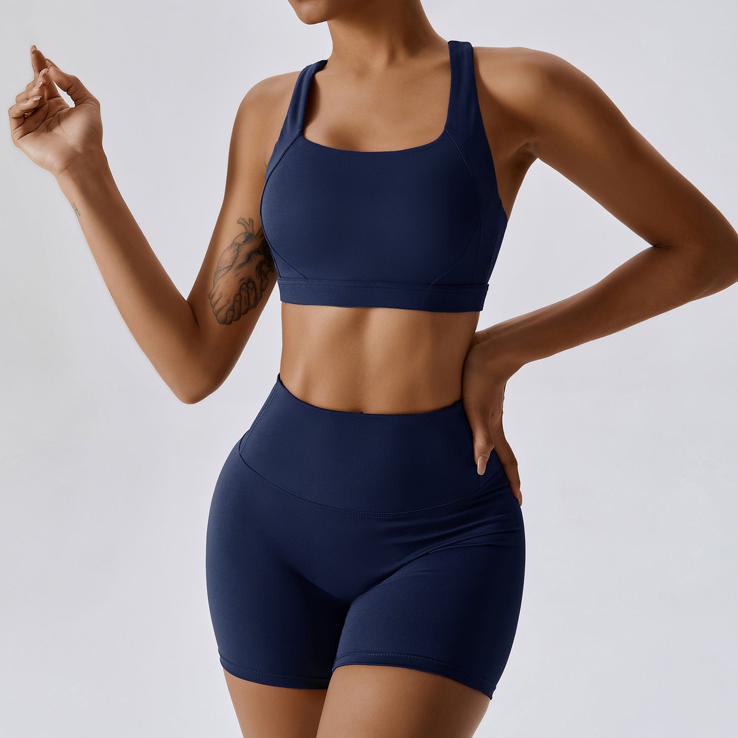 Comfortable Quick Dry Workout Bra and Shorts Set for Women