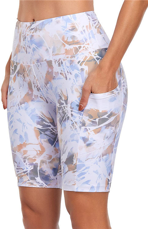 Fashionable Printed High-Waisted Biker Shorts for Sport and Everyday Comfort