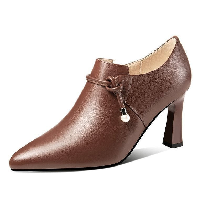 Chic Pointed Toe Chunky Heel Pumps for Women - Everyday Elegance