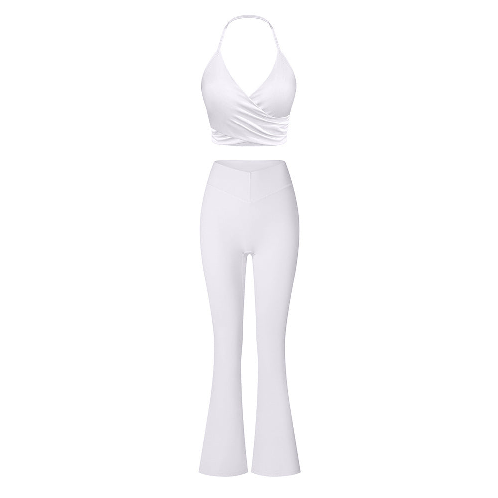 Brushed Performance Long Sleeve Crop Top and Leggings Yoga Activewear Set