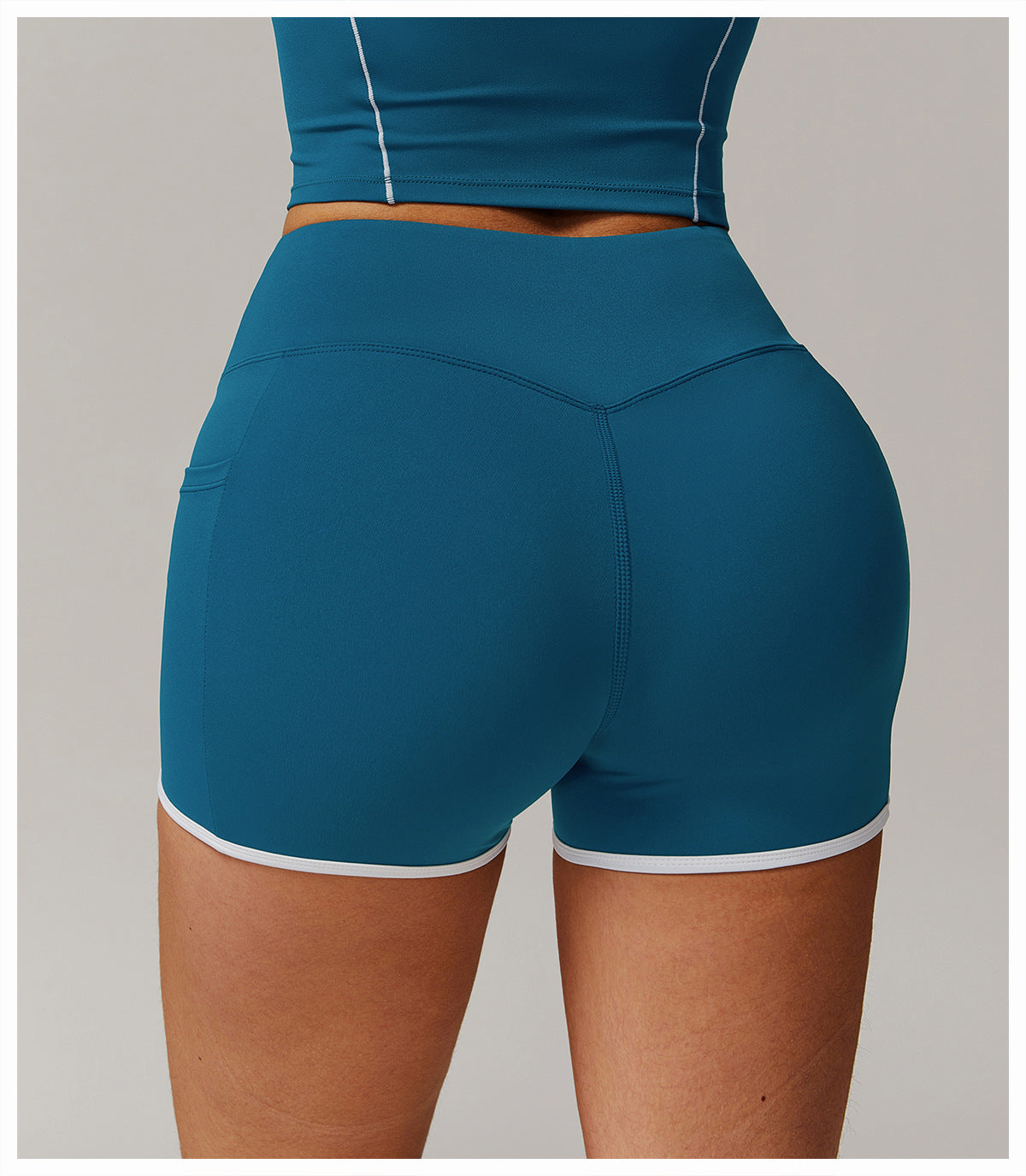 High Waist Nude Feel Performance Shorts with Side Pockets for Yoga and Active Training