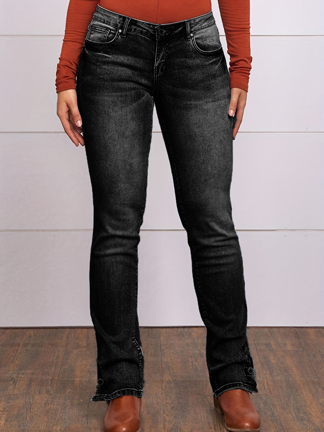 Aria Low-Rise Embroidered Bootcut Jeans