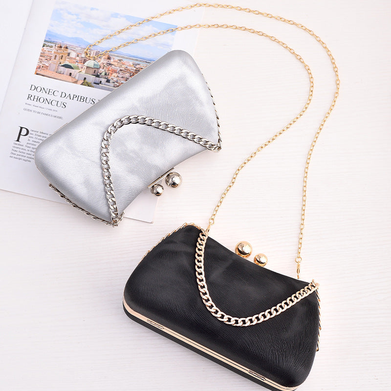 Elegant Chain Crossbody Shoulder Bag for Evening & Party - Chic PU Clutch
