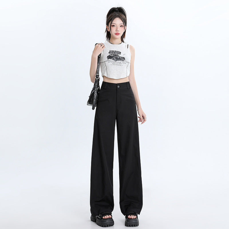 Comfortable Fashion Personality High Waist Wide Leg Casual Pants for Women