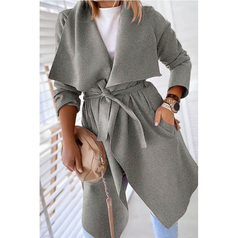 Sofia Belted Waterfall Trench Coat