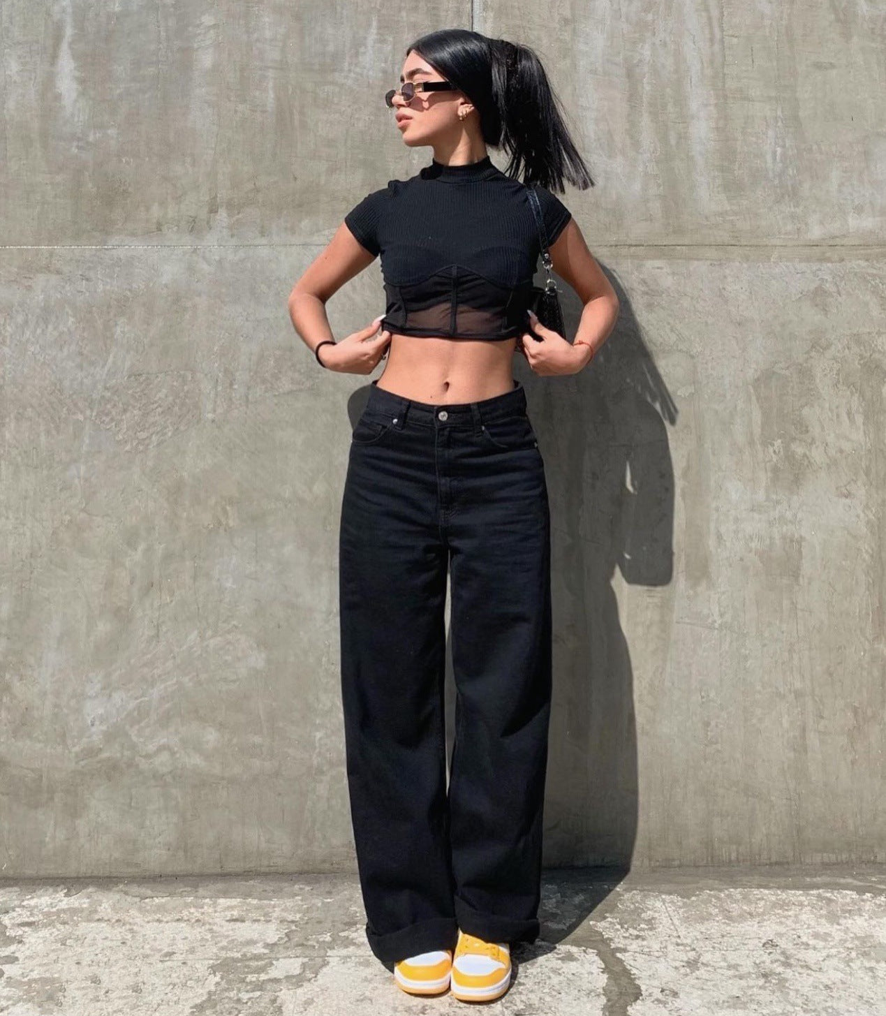 Women's High Waist Floor Jeans And Trousers