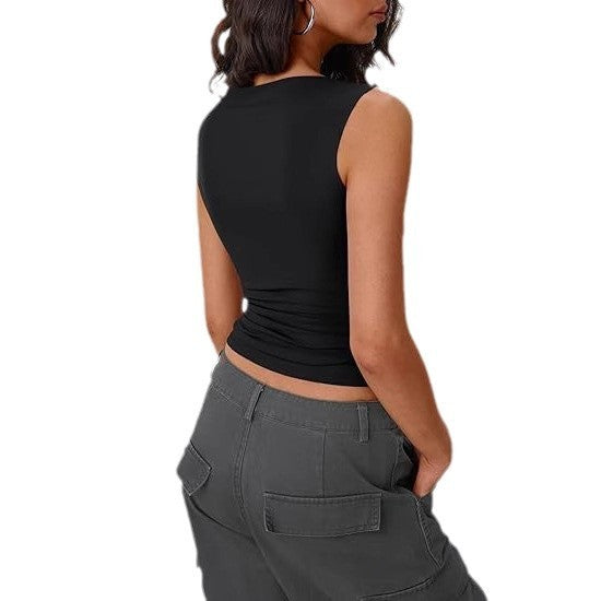 Chic Slim Fit Sleeveless Pullover Top for Women Everyday Wear