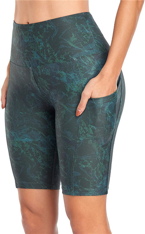 Fashionable Printed High-Waisted Biker Shorts for Sport and Everyday Comfort