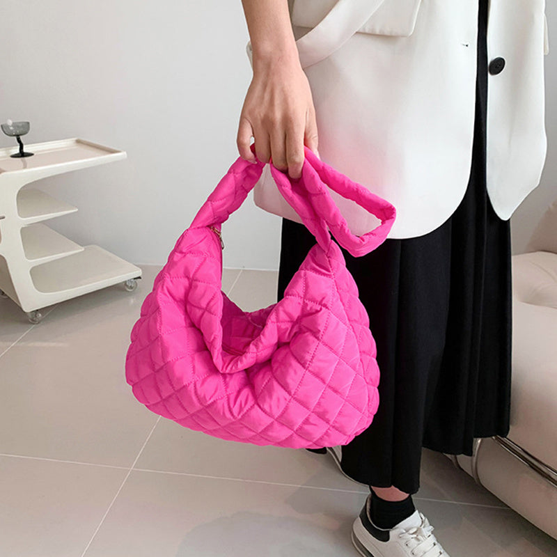 Chic Quilted Puffer Crossbody Bag for Women - Stylish Shoulder Handbag