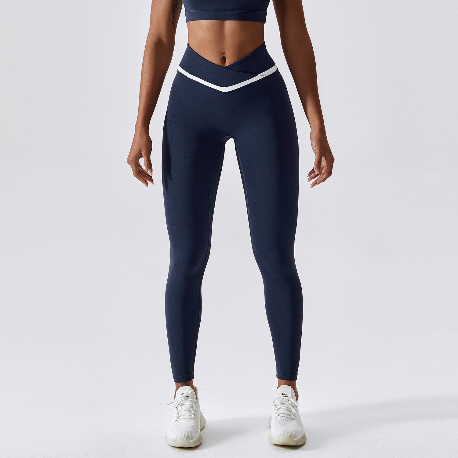 High Waist Quick-Drying Hip Lifting Yoga Leggings with Contrast Detail
