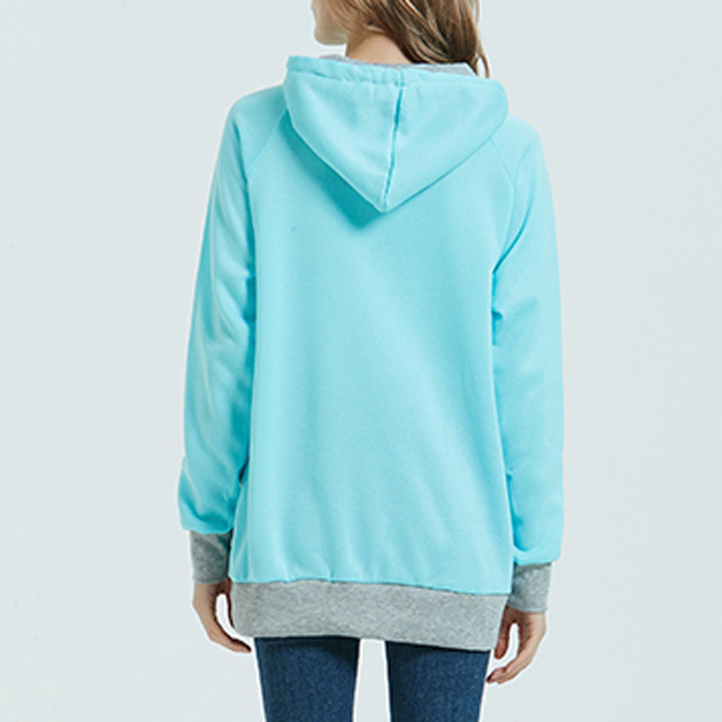 Cozy Cotton Blend Casual Hooded Sweatshirt with Functional Pockets and Drawstring