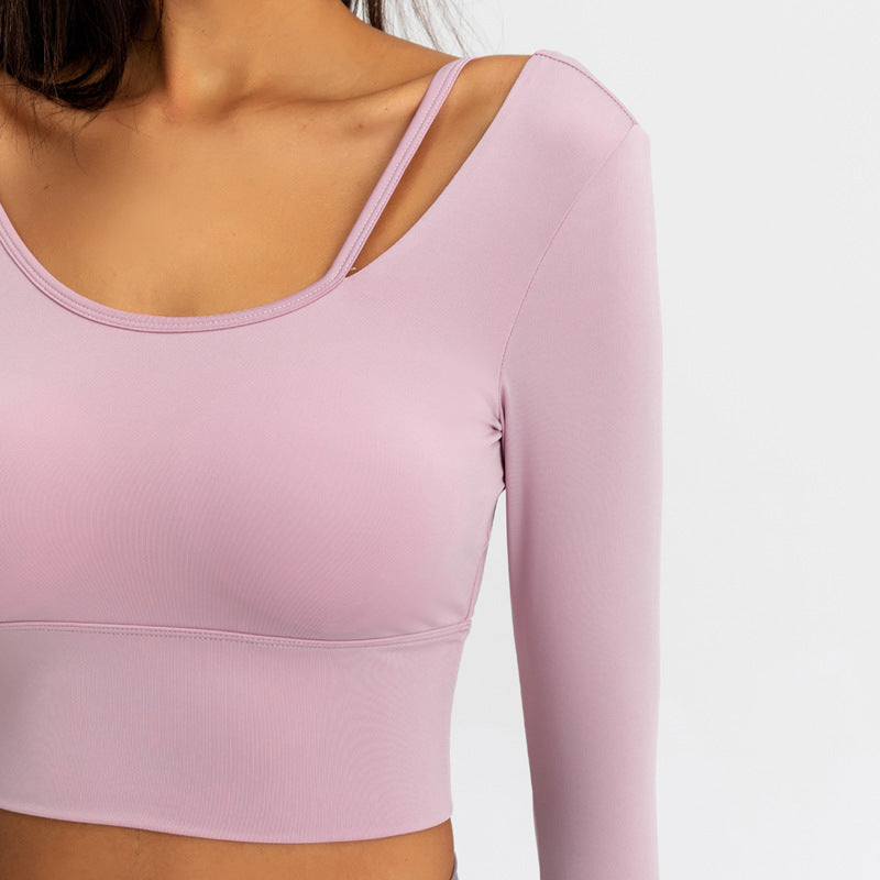 Performance Long Sleeve Active Crop Top for Yoga and Fitness Workouts