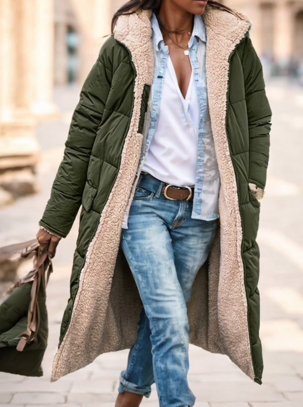 Cozy Quilted Sherpa Lined Winter Coat for Everyday Style