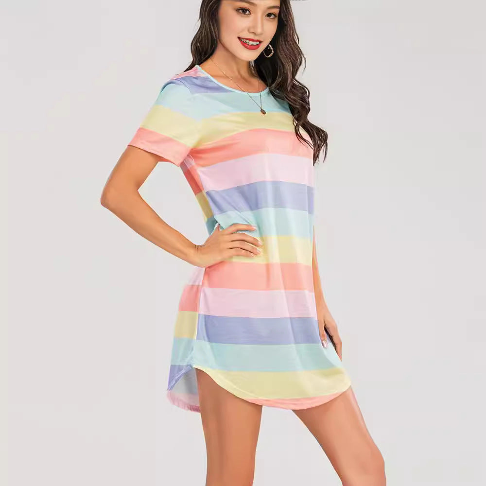 Effortless Summer Print Mini Dress - Casual & Comfortable