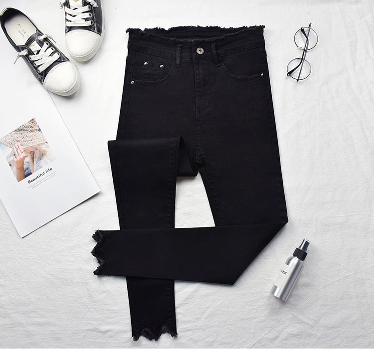 High-Rise Cropped Skinny Jeans - Frayed Hem
