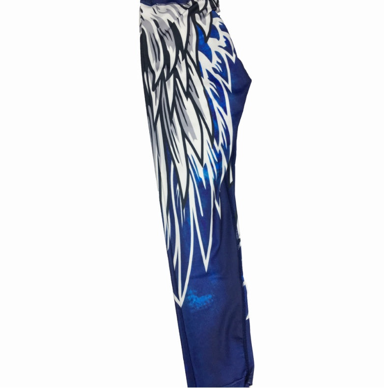 Inspiring Feather Wing Digital Print High Rise Yoga Leggings