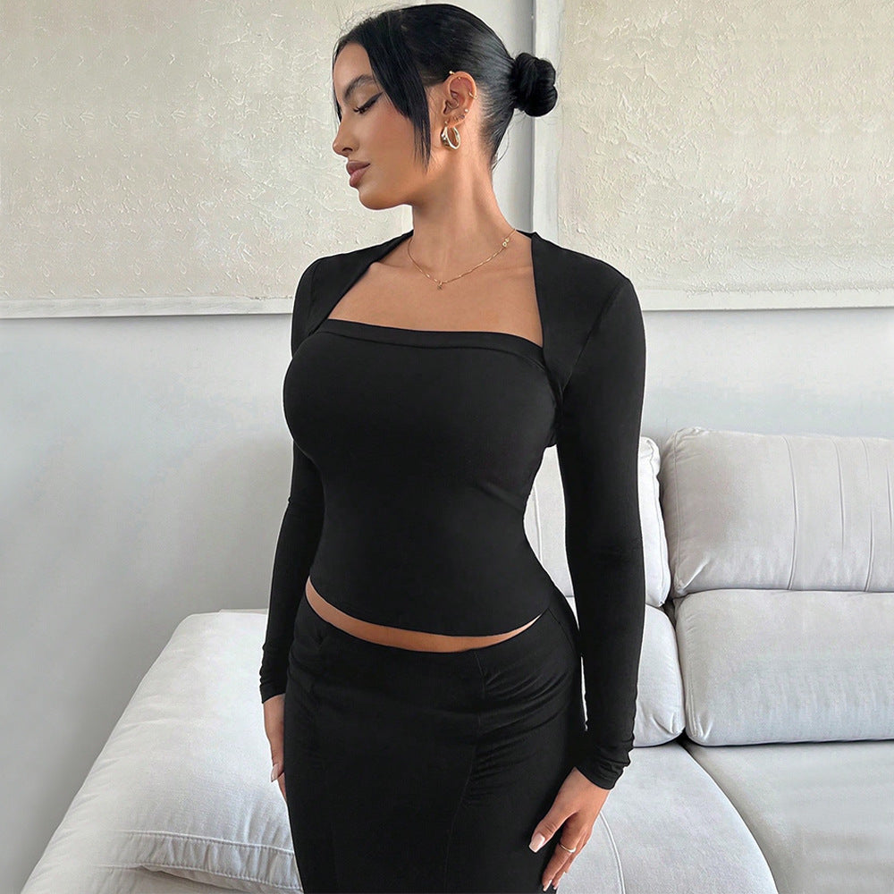 European And American Fashion Knitwear Long Sleeve T-shirt