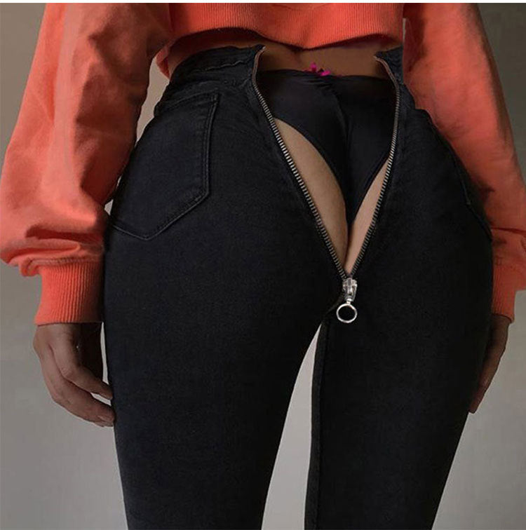 Allure High-Waist Back Zipper Skinny Jeans