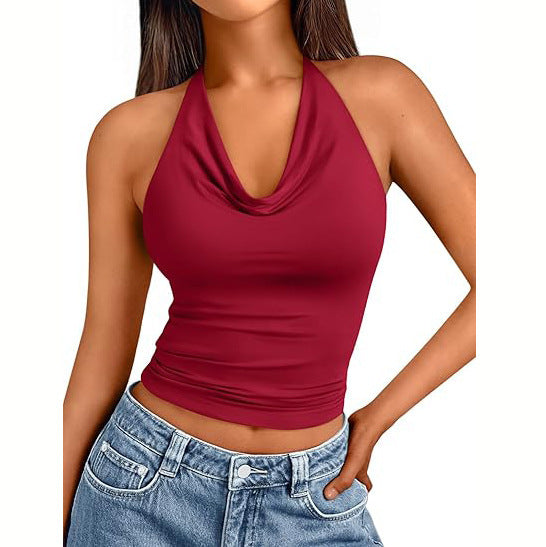 Chic Everyday Sleeveless Slim Fit Halter Neck Tank Top