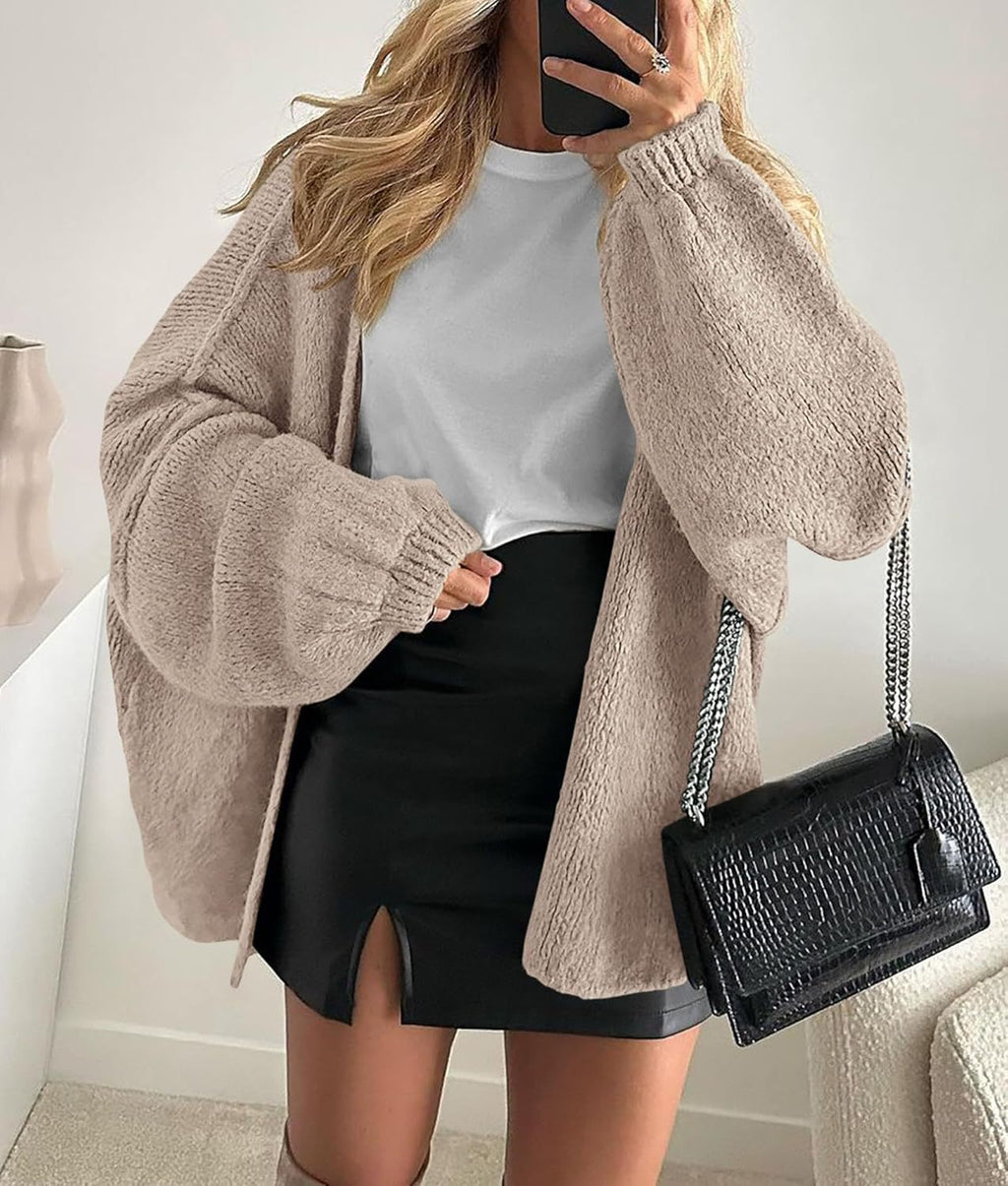 Cozy Loose Knit Open Front Cardigan Sweater for Effortless Layering