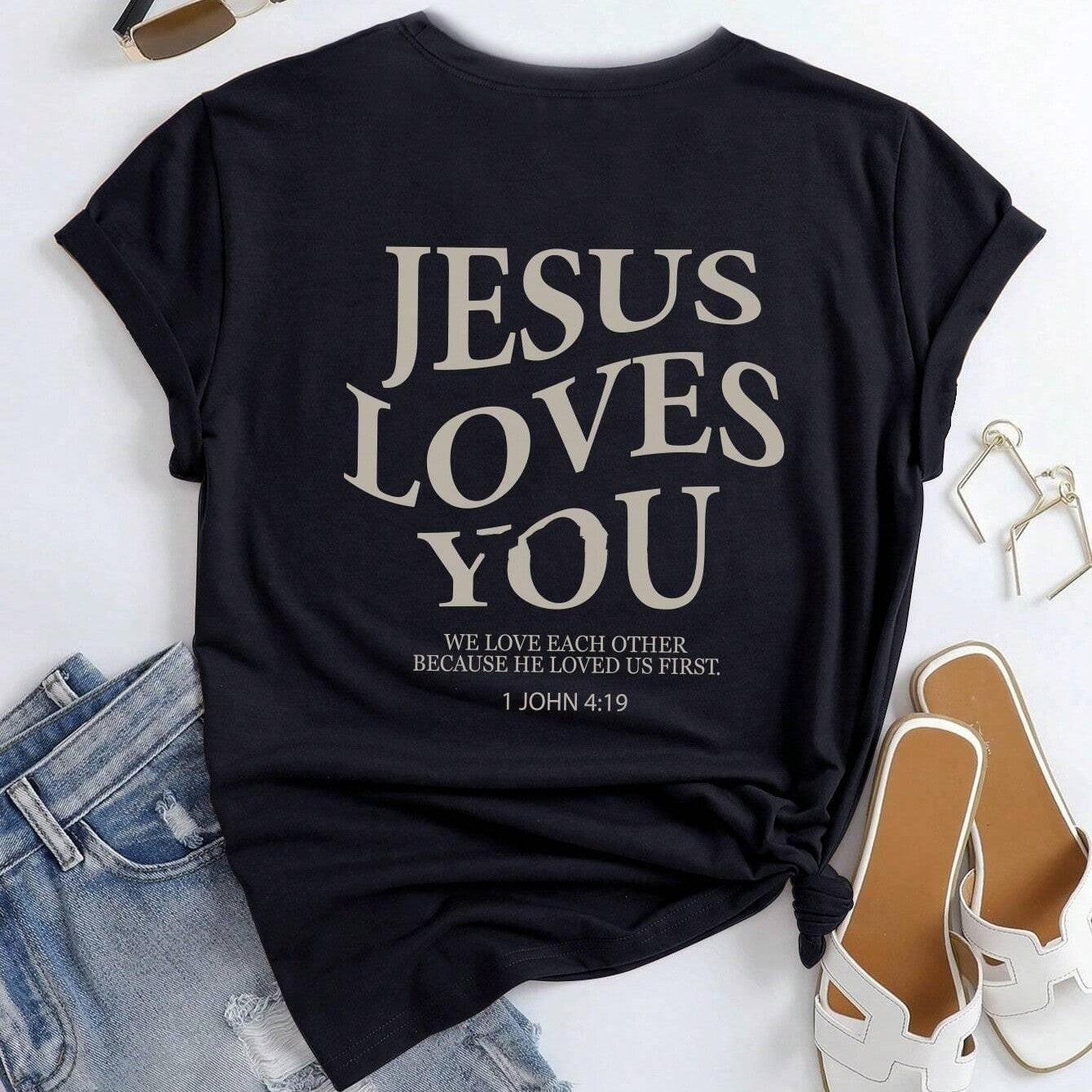 Jesus Loves You Women's Graphic T-Shirt