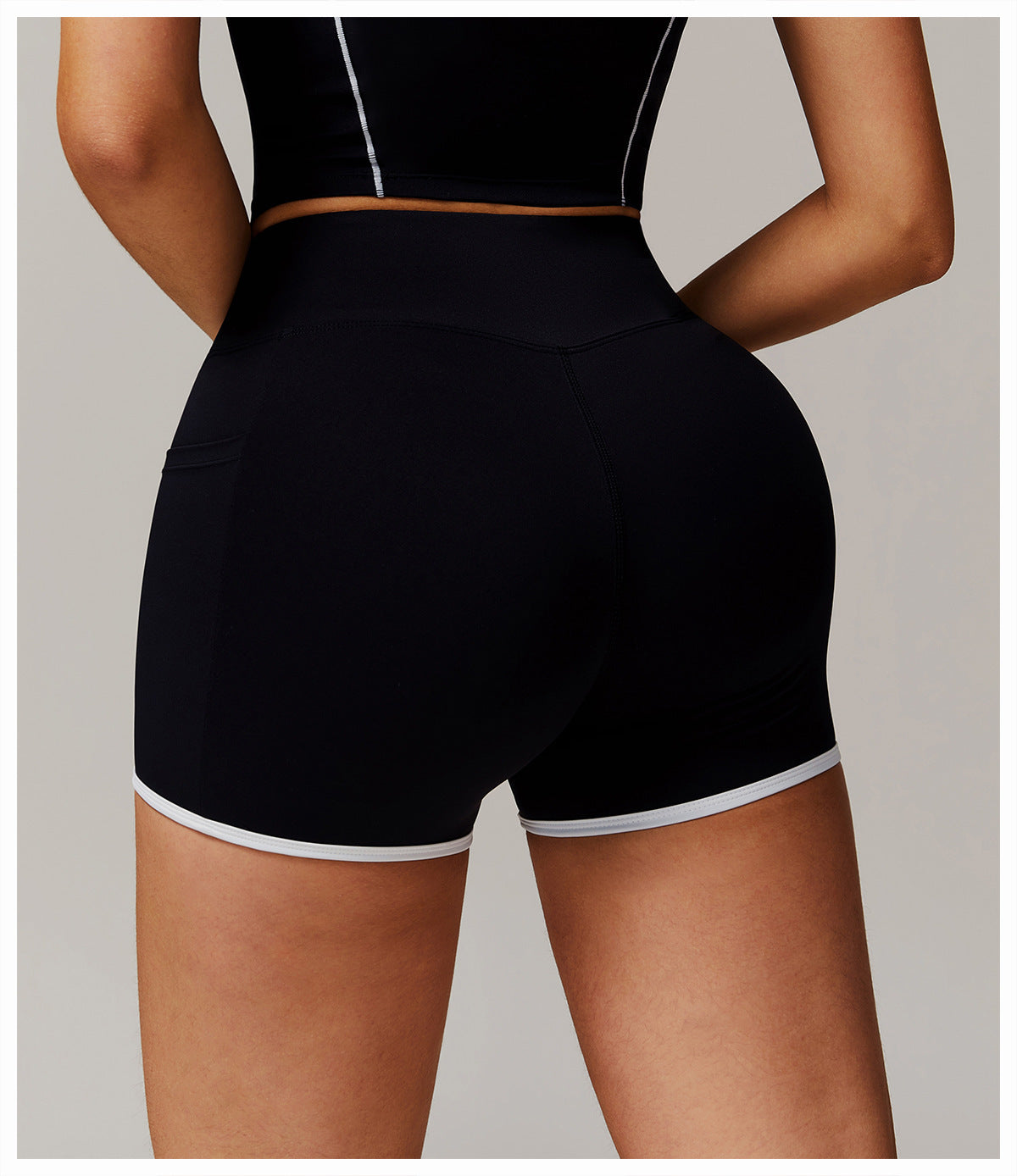 High Waist Nude Feel Performance Shorts with Side Pockets for Yoga and Active Training