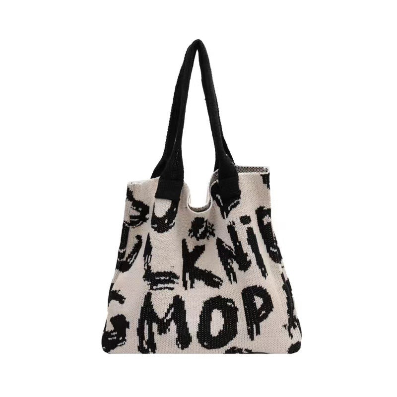 Chic Woven Knit Tote Bag - Spacious & Stylish