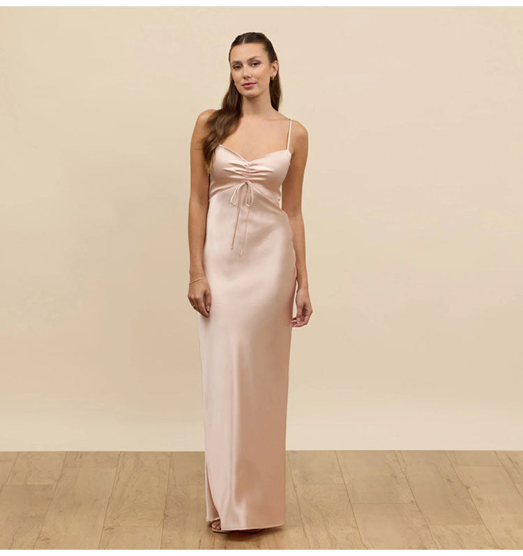 Satin Bridesmaid Dress - Korean Style Party & Cocktail Gown