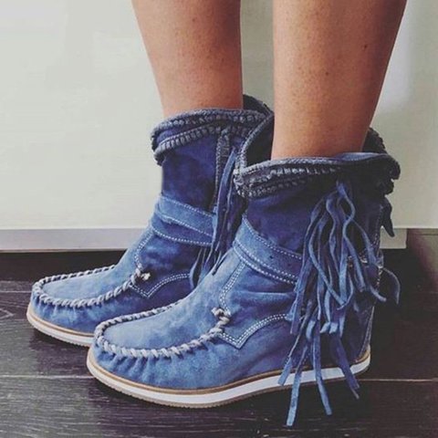 Romana Boho Fringe Moccasin Boots