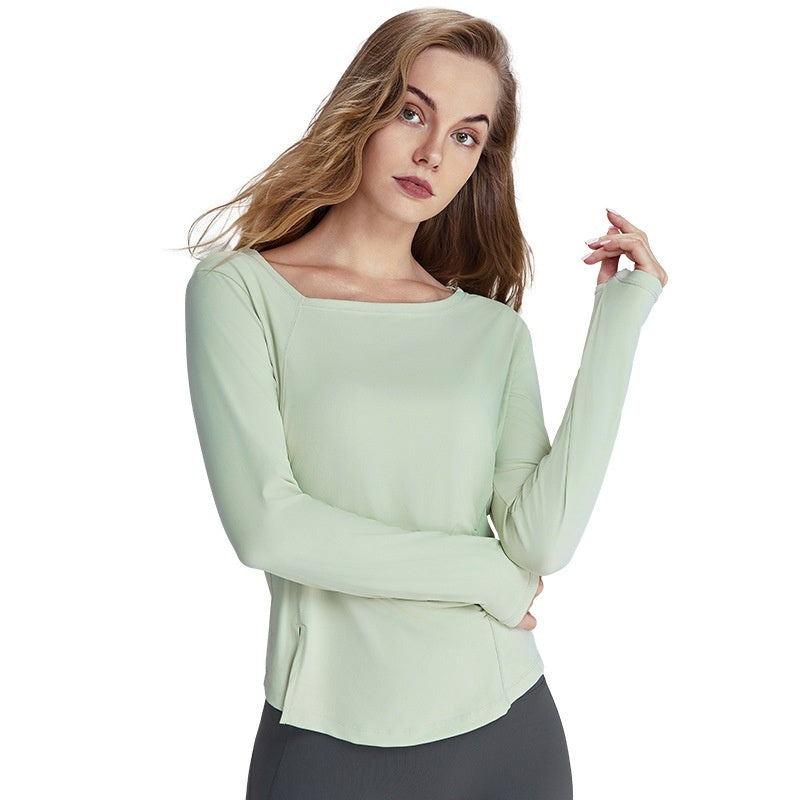 Women's Loose Fit Breathable Long Sleeve Activewear Top for Yoga and Exercise